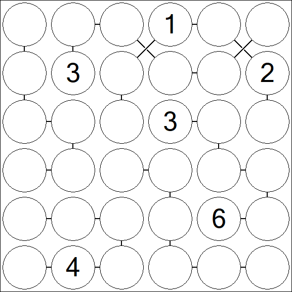 Chain Sudoku 6x6 - Difficile