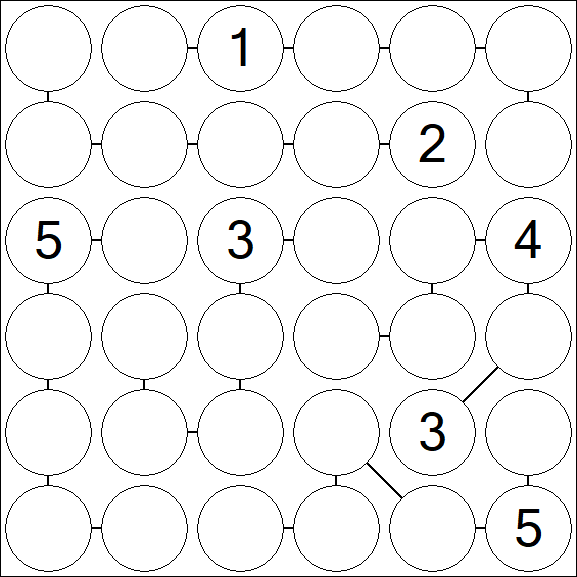 Chain Sudoku 6x6 - Difficile