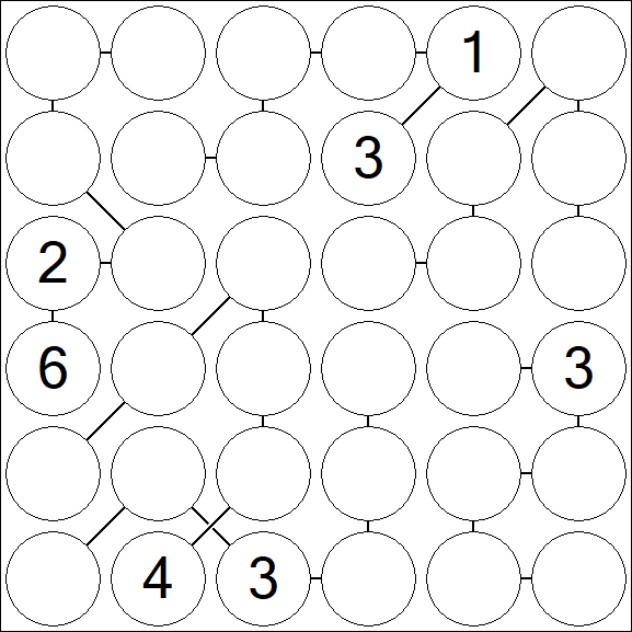 Chain Sudoku 6x6 - Difficile
