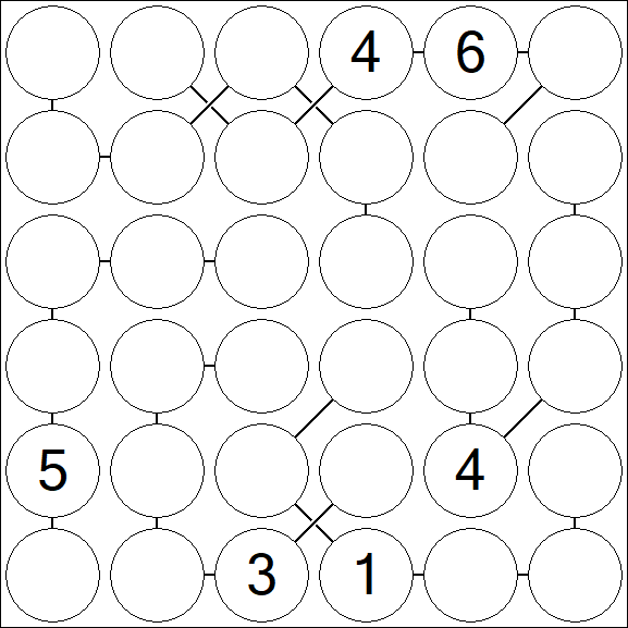 Chain Sudoku 6x6 - Difficile