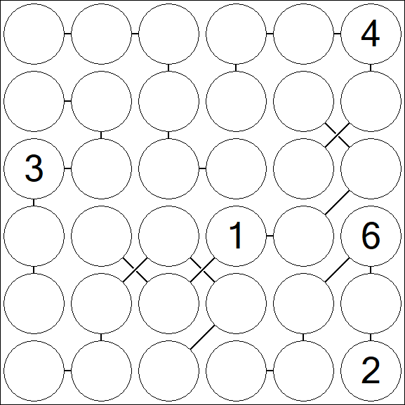 Chain Sudoku 6x6 - Difficile