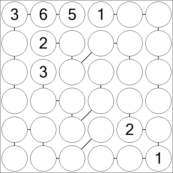 Chain Sudoku 6x6 - Difficile
