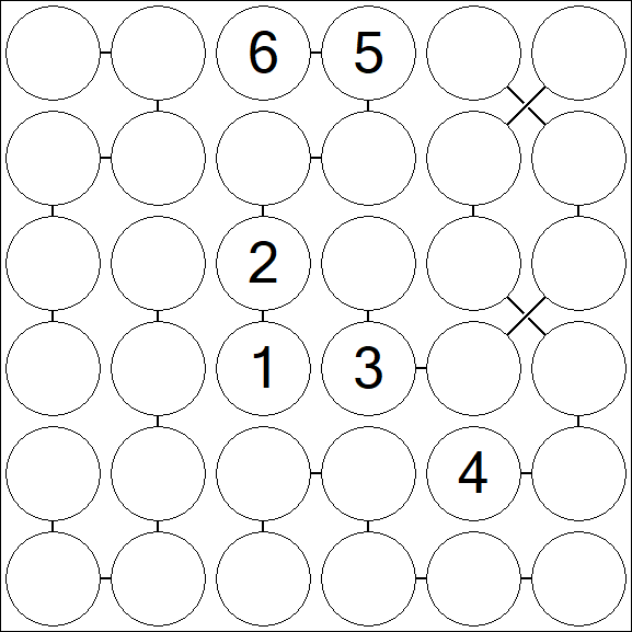 Chain Sudoku 6x6 - Difficile