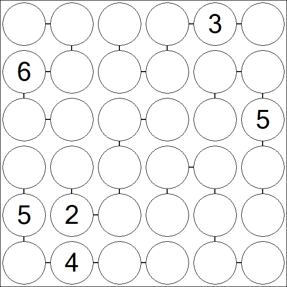 Chain Sudoku 6x6 - Difficile