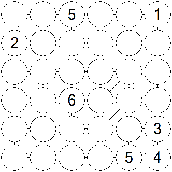 Chain Sudoku 6x6 - Difficile