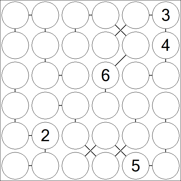 Chain Sudoku 6x6 - Difficile