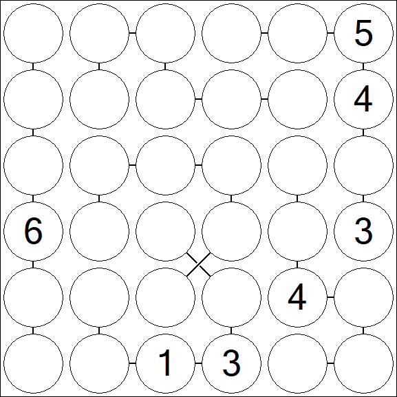 Chain Sudoku 6x6 - Difficile