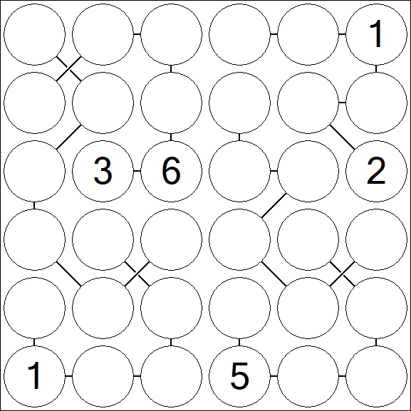 Chain Sudoku 6x6 - Difficile