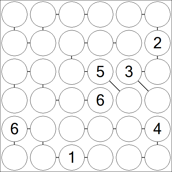 Chain Sudoku 6x6 - Difficile