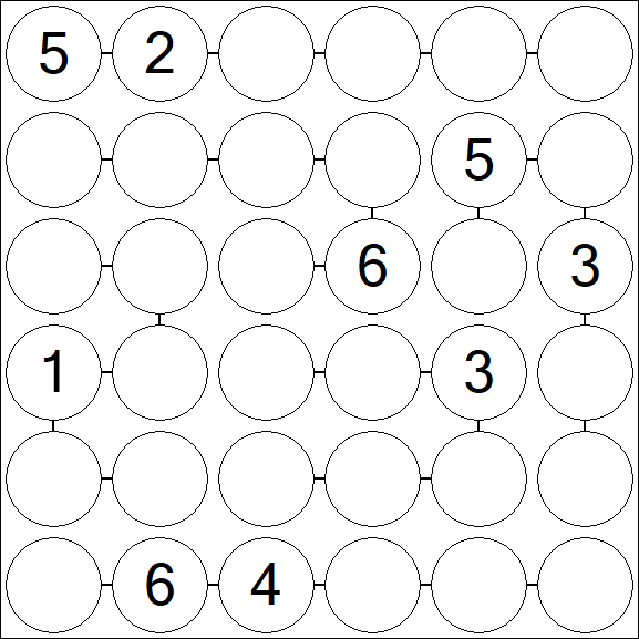 Chain Sudoku 6x6 - Difficile