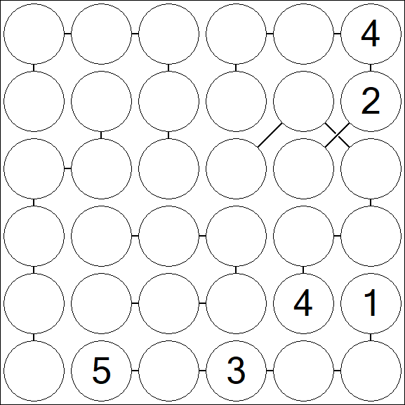 Chain Sudoku 6x6 - Schwierig