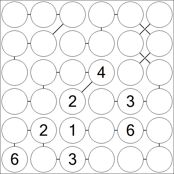 Chain Sudoku 6x6 - Difficile