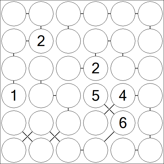 Chain Sudoku 6x6 - Difficile