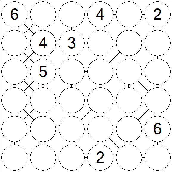 Chain Sudoku 6x6 - Difficile