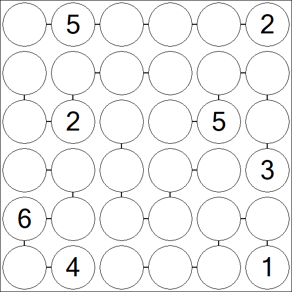 Chain Sudoku 6x6 - Difficile