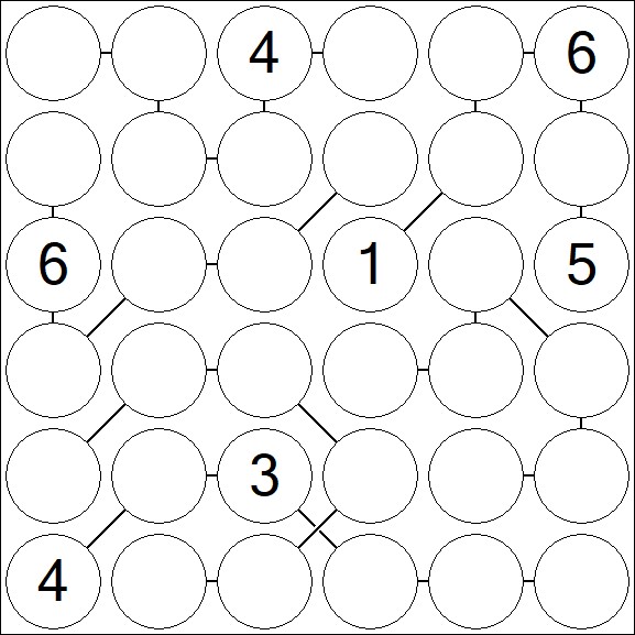 Chain Sudoku 6x6 - Difficile