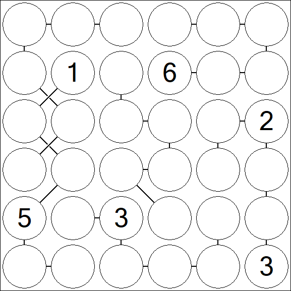 Chain Sudoku 6x6 - Difficile