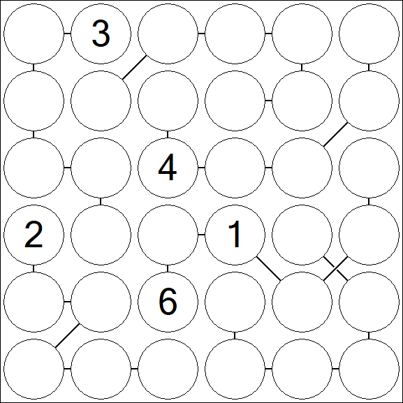 Chain Sudoku 6x6 - Difficile