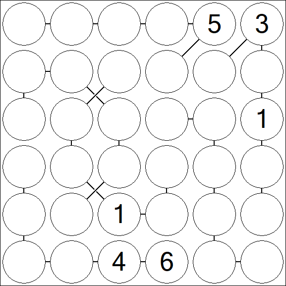 Chain Sudoku 6x6 - Difícil