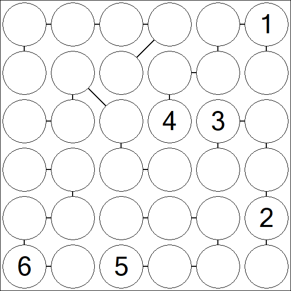 Chain Sudoku 6x6 - Difícil