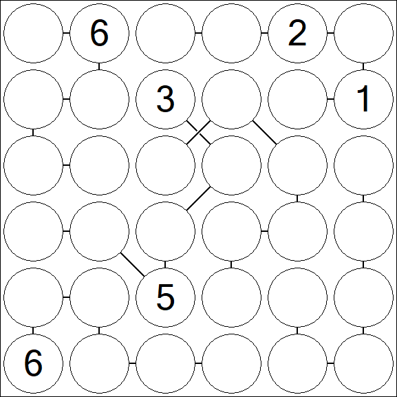 Chain Sudoku 6x6 - Difficile
