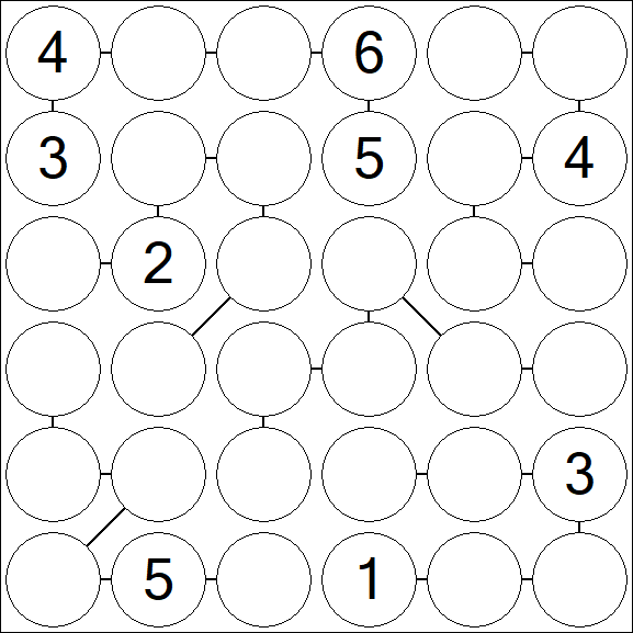 Chain Sudoku 6x6 - Difficile
