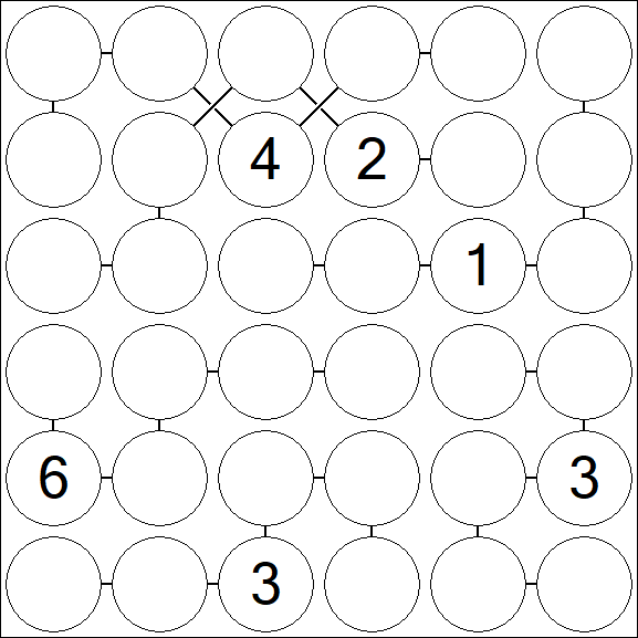 Chain Sudoku 6x6 - Difficile
