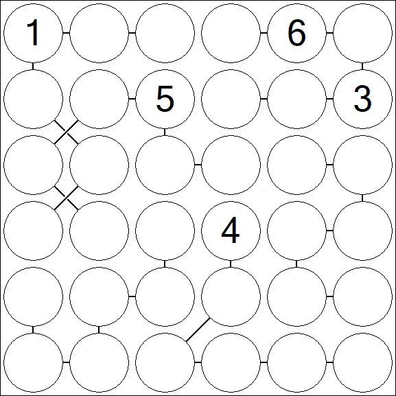 Chain Sudoku 6x6 - Difficile