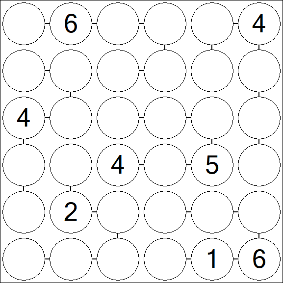 Chain Sudoku 6x6 - Difficile