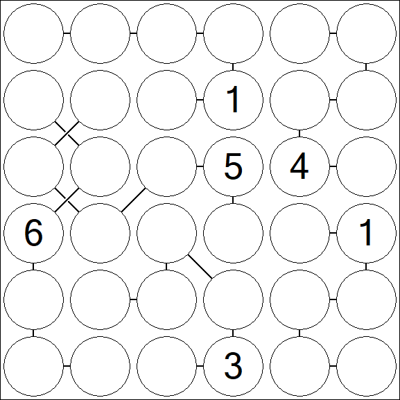 Chain Sudoku 6x6 - Difficile