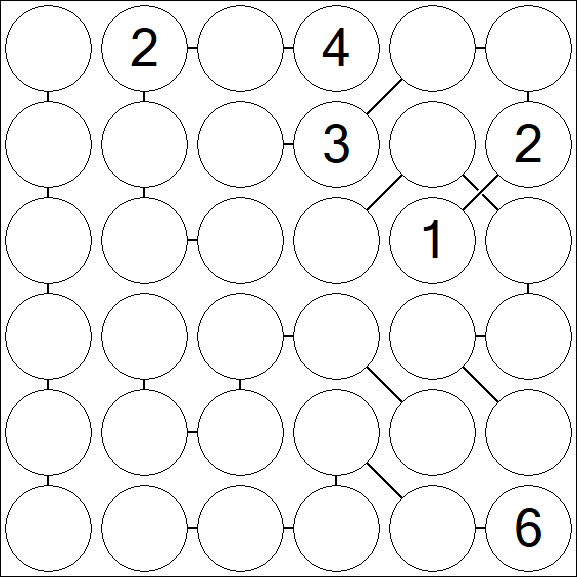 Chain Sudoku 6x6 - Difficile