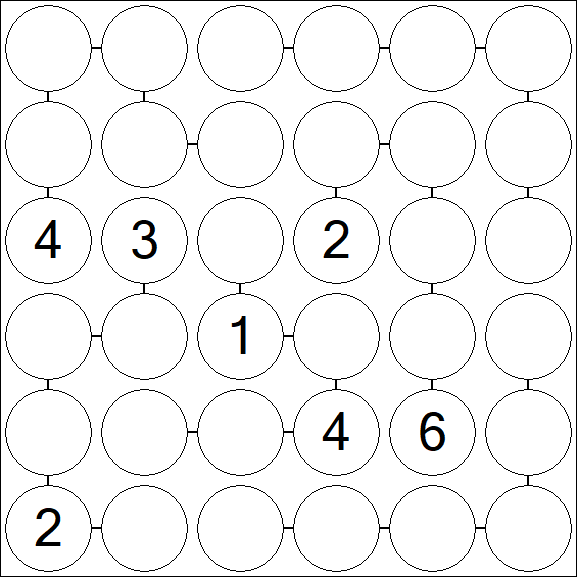 Chain Sudoku 6x6 - Difficile