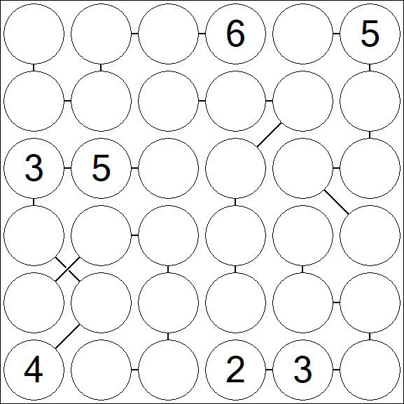 Chain Sudoku 6x6 - Difficile