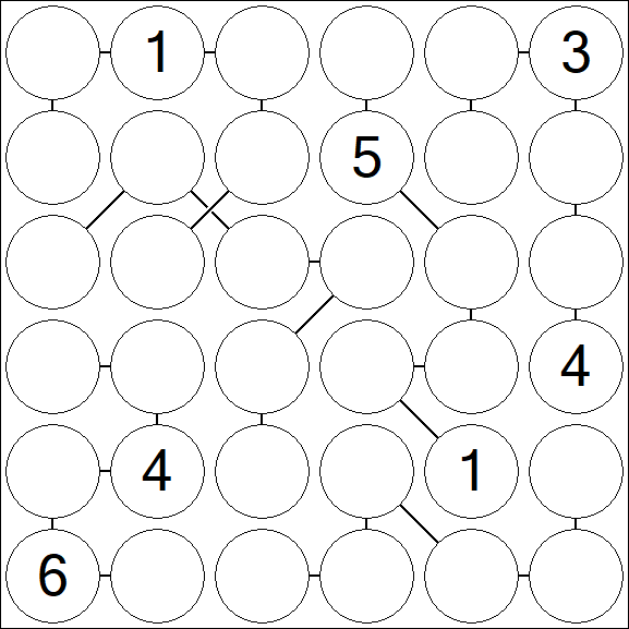 Chain Sudoku 6x6 - Difficile