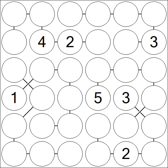 Chain Sudoku 6x6 - Difficile
