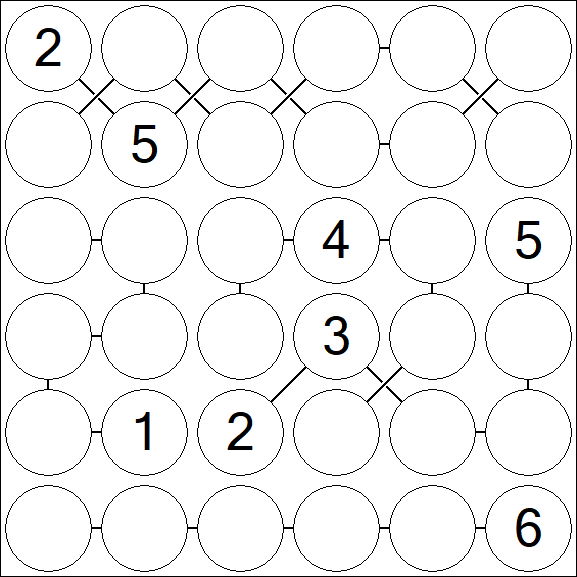 Chain Sudoku 6x6 - Difficile