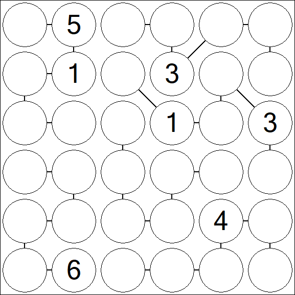 Chain Sudoku 6x6 - Difficile