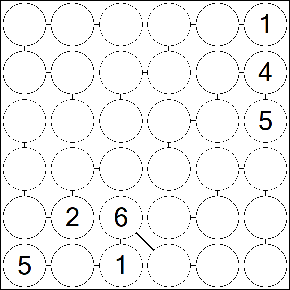 Chain Sudoku 6x6 - Difficile