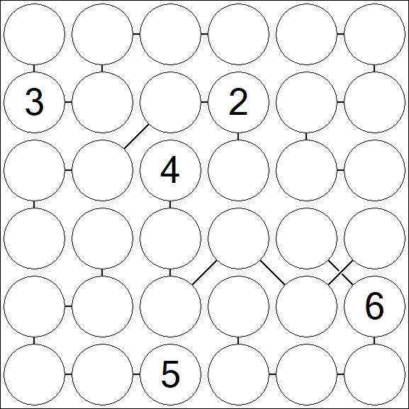 Chain Sudoku 6x6 - Difficile