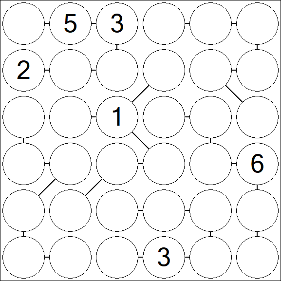 Chain Sudoku 6x6 - Difficile