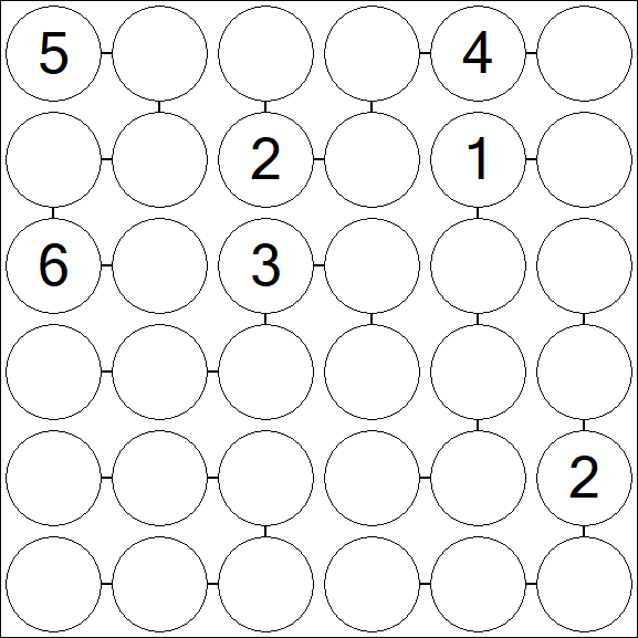 Chain Sudoku 6x6 - Difficile