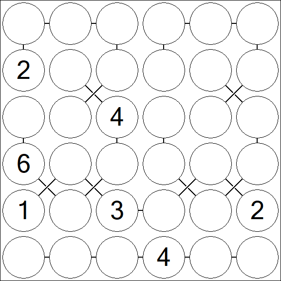 Chain Sudoku 6x6 - Difficile