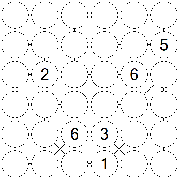 Chain Sudoku 6x6 - Difficile