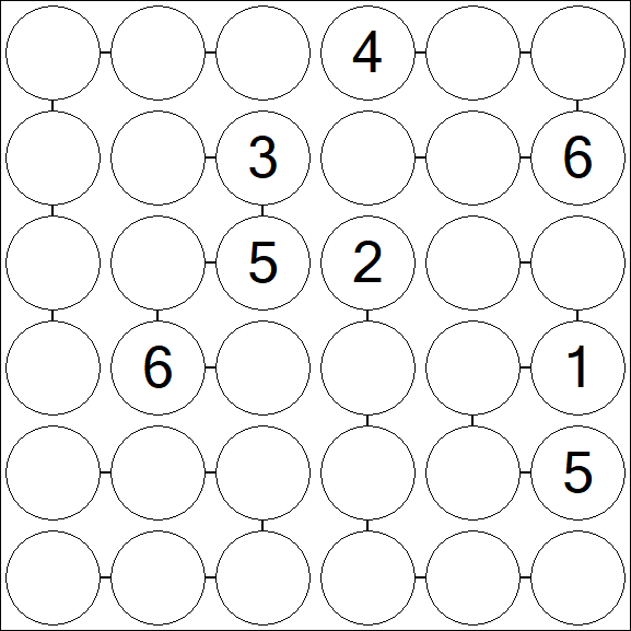 Chain Sudoku 6x6 - Difficile