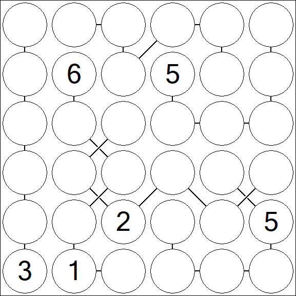 Chain Sudoku 6x6 - Difficile