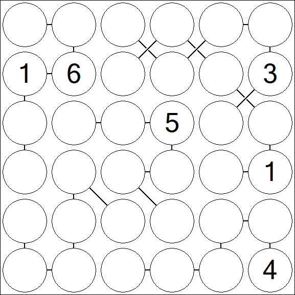 Chain Sudoku 6x6 - Difficile