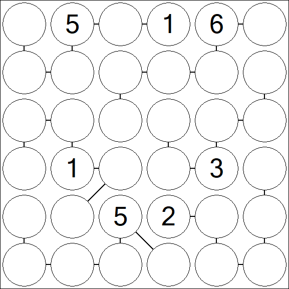 Chain Sudoku 6x6 - Difficile