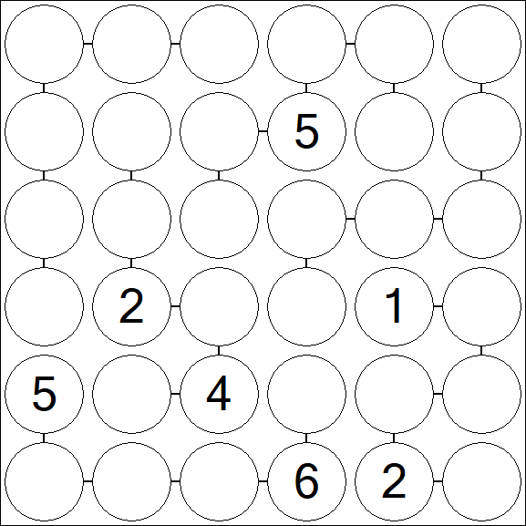 Chain Sudoku 6x6 - Difficile