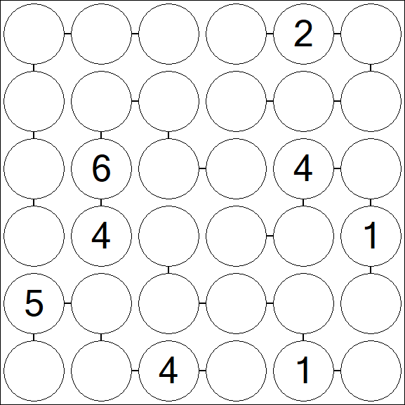 Chain Sudoku 6x6 - Difficile
