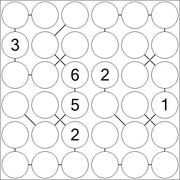 Chain Sudoku 6x6 - Difficile